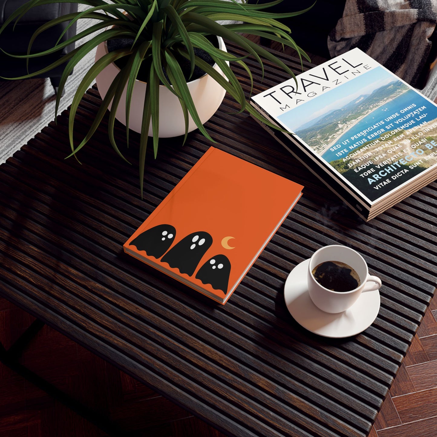 Stylish Hard Backed Journal for Creative Minds, Notepad, Sketchbook, Gift for Writers, Daily Planner, Orange Aesthetic