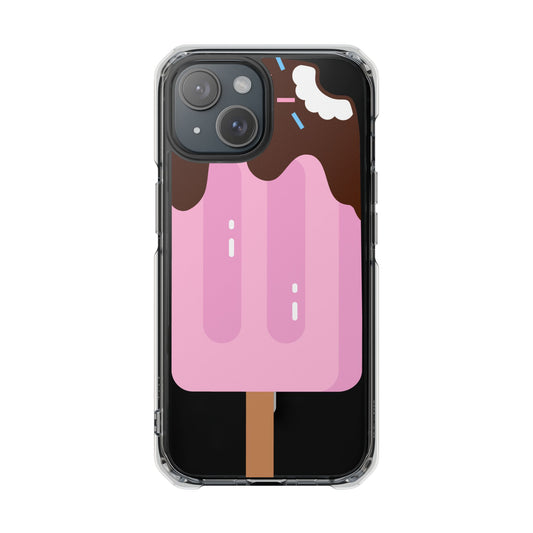 Cute Pop Art Ice Cream Phone Case, Magnetic Clear Impact Case, Fun Summer Accessory, Gift for Teens, Trendy Phone Cover
